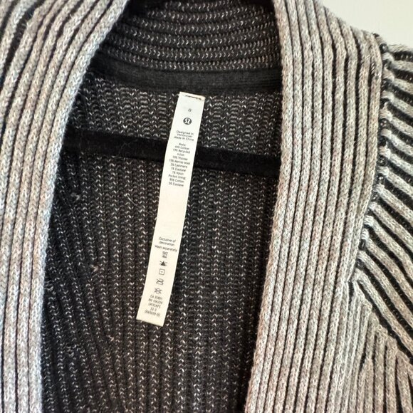 lululemon Cotton-Cashmere Blend Sweater Wrap Grey/ white Size 8 - Picture 5 of 8